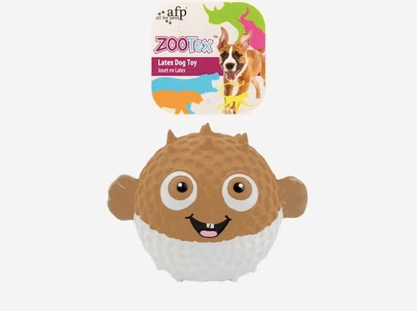 Squeaky Puffer fish dog ball