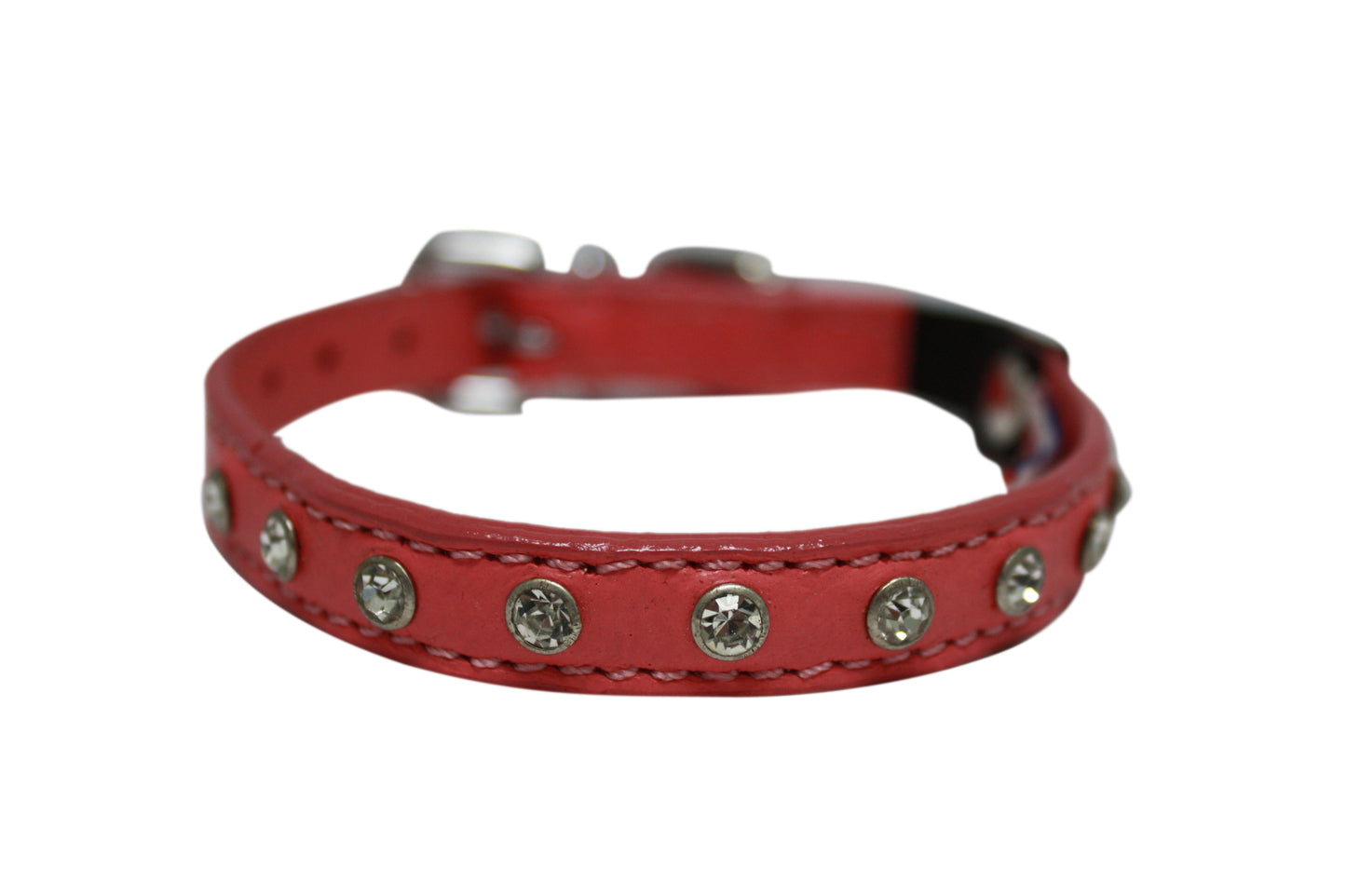 Bubble gum pink Replica diamonds dog collar.