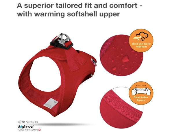 Showing the benefits of the Softshell dog harness.