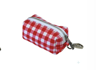 Poop Bag holder Red Gingham