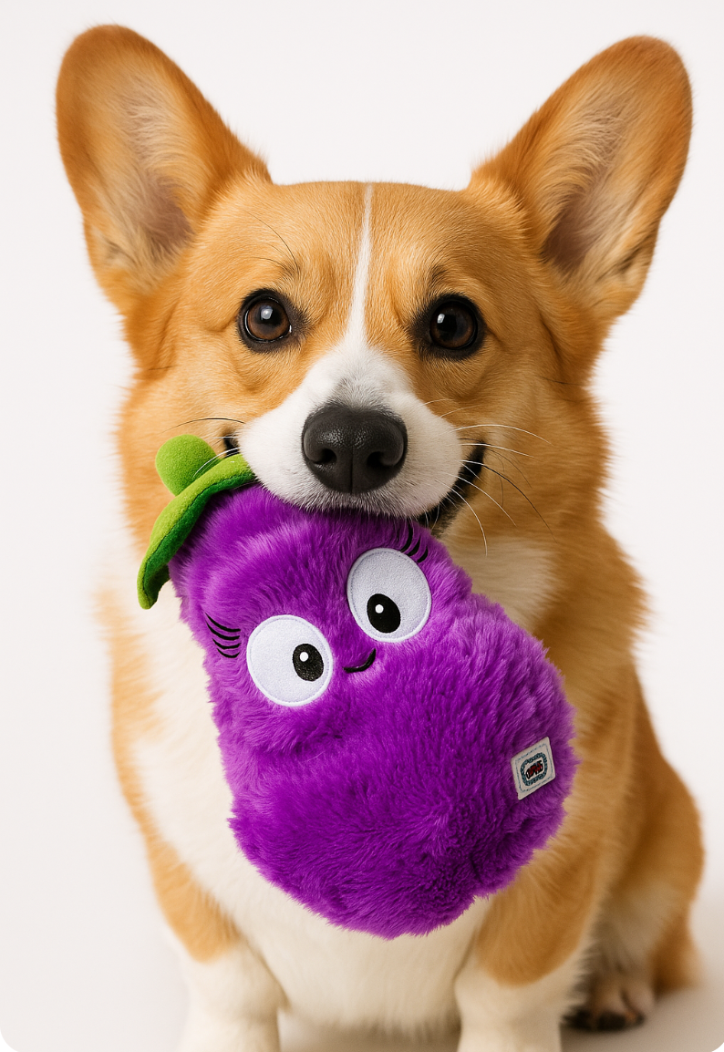 Tough plush dog toy