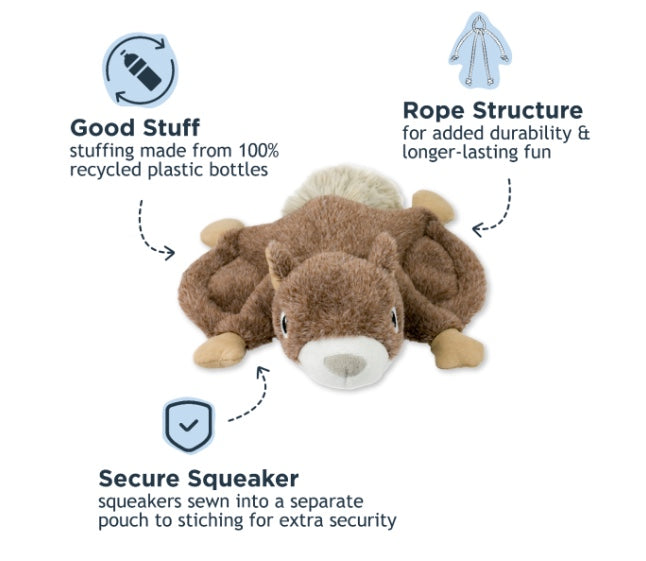 flying squirrel fetch dog toy
