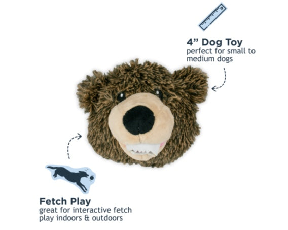 Grizzly Bear dog ball toy with squeaker