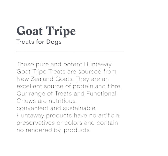 Goat Tripe is a good source of fibre and protein for dog's.
