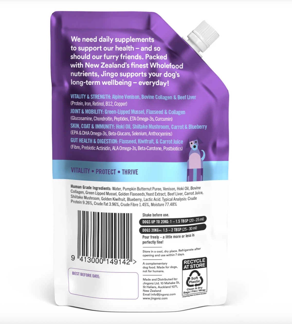 Dog Supplement for dogs Venison NZ