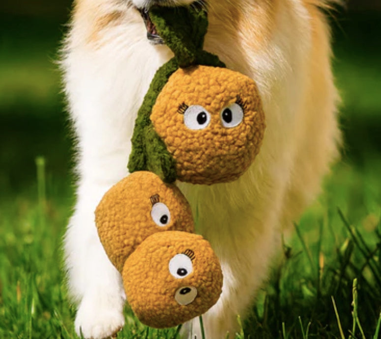 Plush dog tug toy