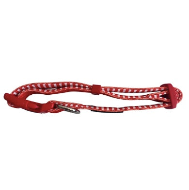 Gorgeous red dog collar with soft candy striped lining for the ultimate comfort.