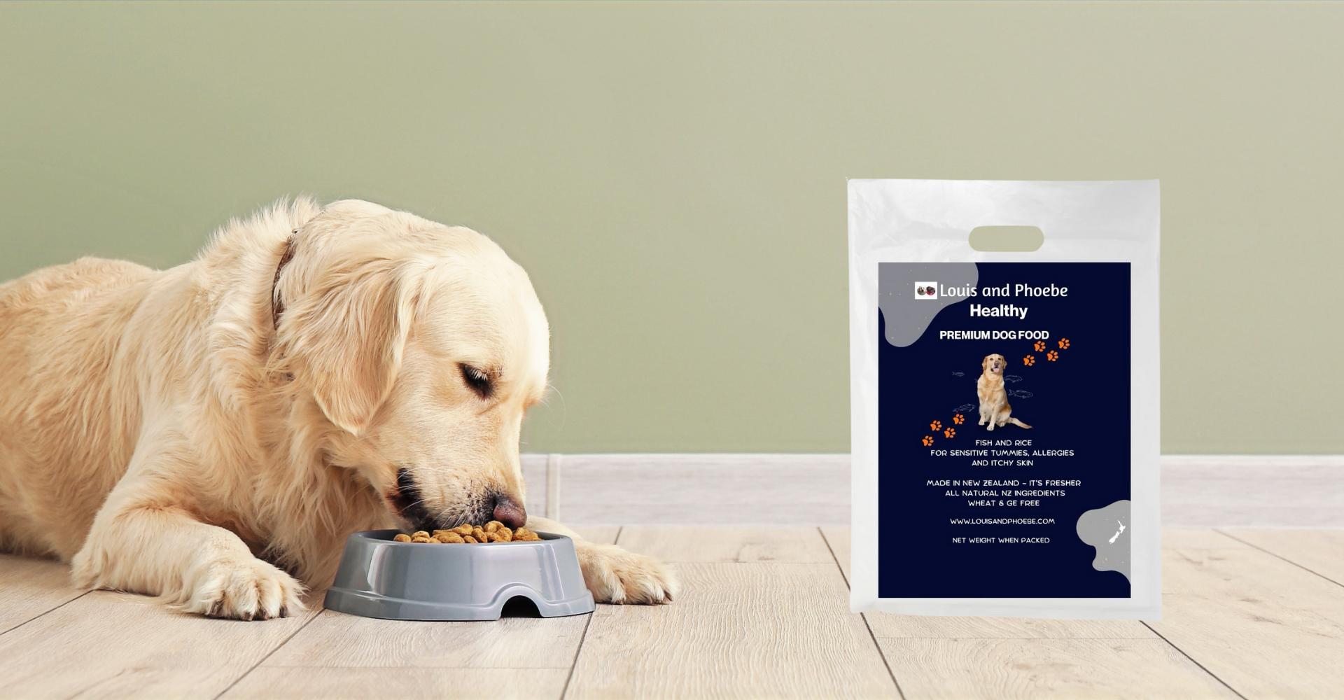 Wheat free, clean, dog food made in New Zealand.