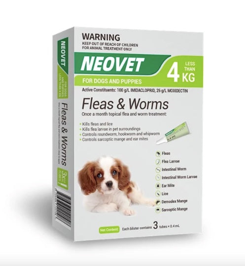 Neovet Flea and Worming for puppies.