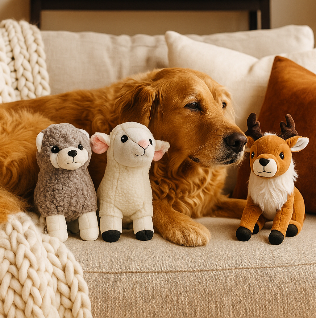 Golden Retriever playing with the Pals for Paws dog toys. Auckland New Zealand