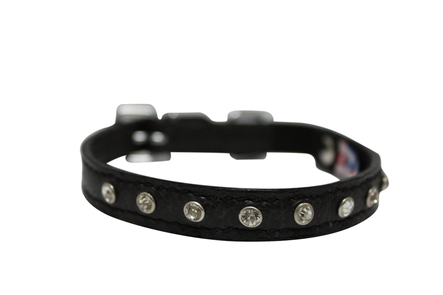 Genuine leather replica diamond dog collar.