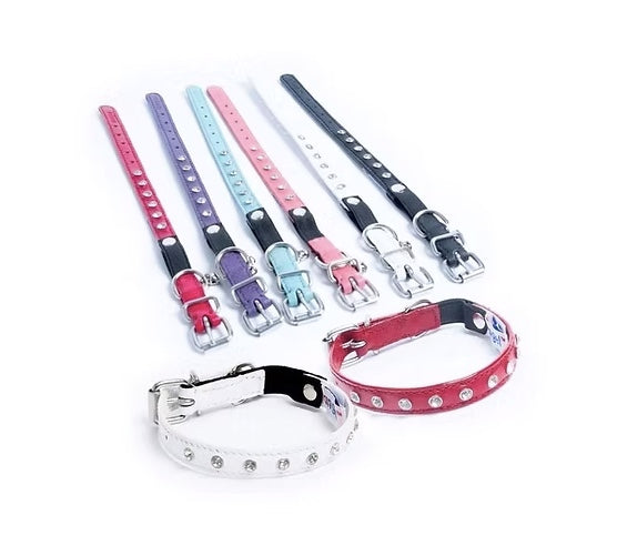 Angel Athens Leather Cat Collar Diamonds