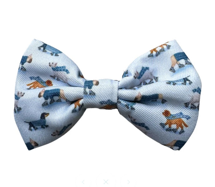 Coco and pub Bow Tie Skating Dogs