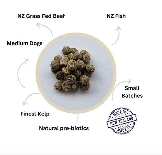 Louis and Phoebe Grass Fed Beef Adult Dog Food Medium Buttons
