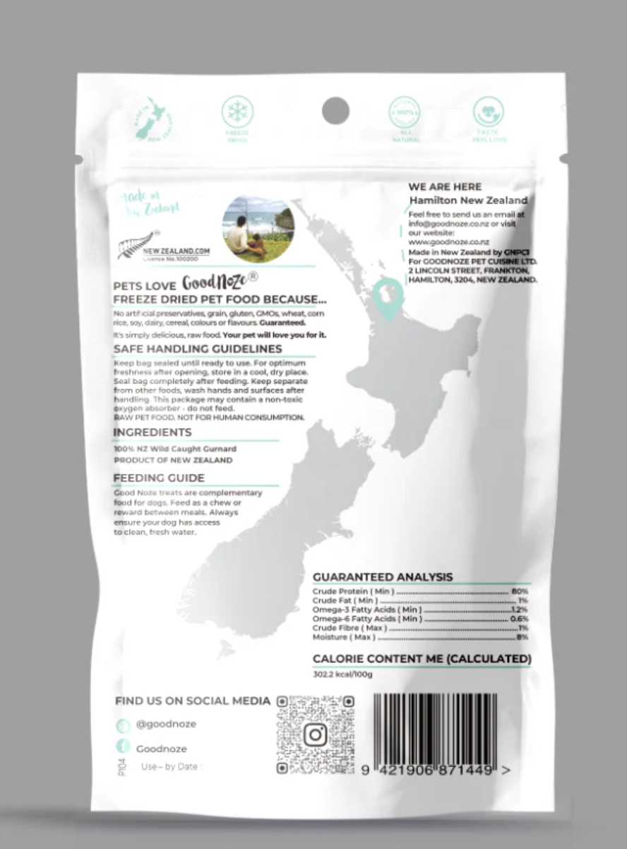 Good Noze Gurnard Freeze Dried Dog Chunks 60g