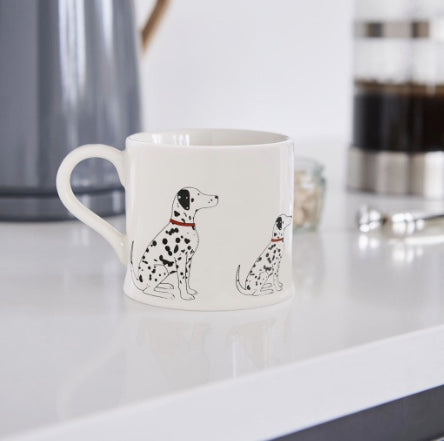 White mug with a Dalmation dog printed on it NZ