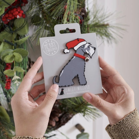 Grey Schnauzer Christmas Tree Decoration