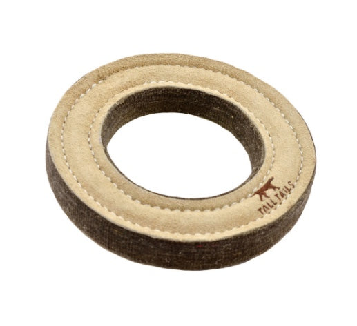 Natural leather and pure wool dog toy