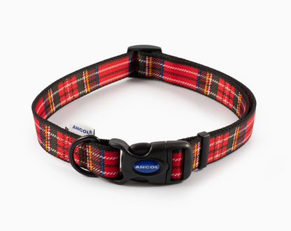 Tartan dog collar red New Zealand