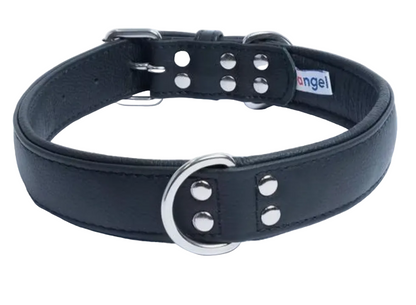 Black Leather dog collar Black New Zealand
