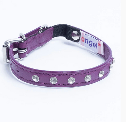 Leather Diamond Cat Collar Purple New Zealand