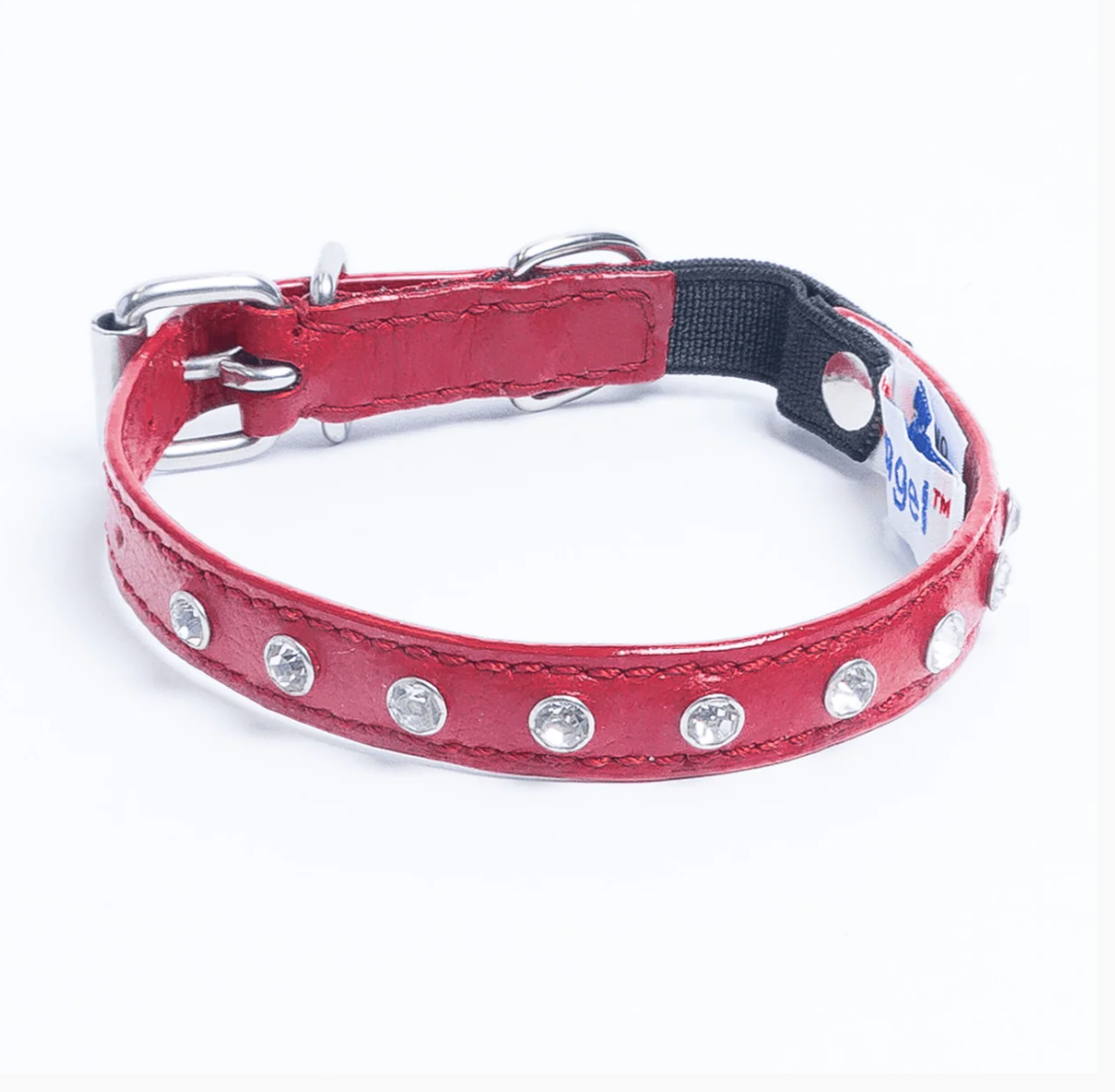 Small Leather Diamond Cat Collar Red New Zealand