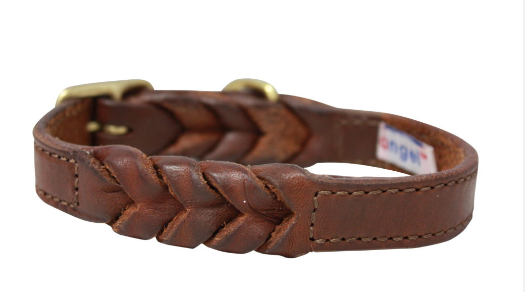 Leather Dog Collar Braided New Zealand