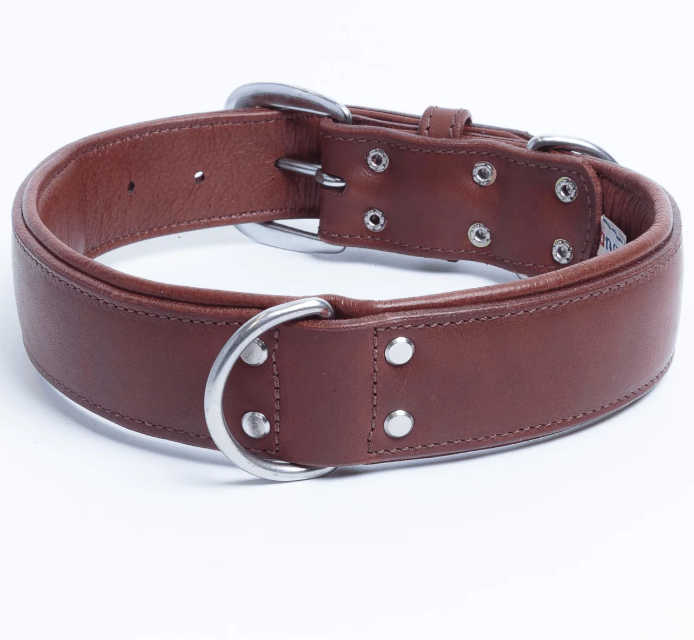 Leather dog collar brown