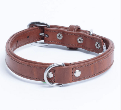 Leather Dog Collar Brown