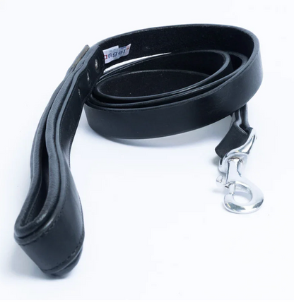 Long leather dog lead Black NZ