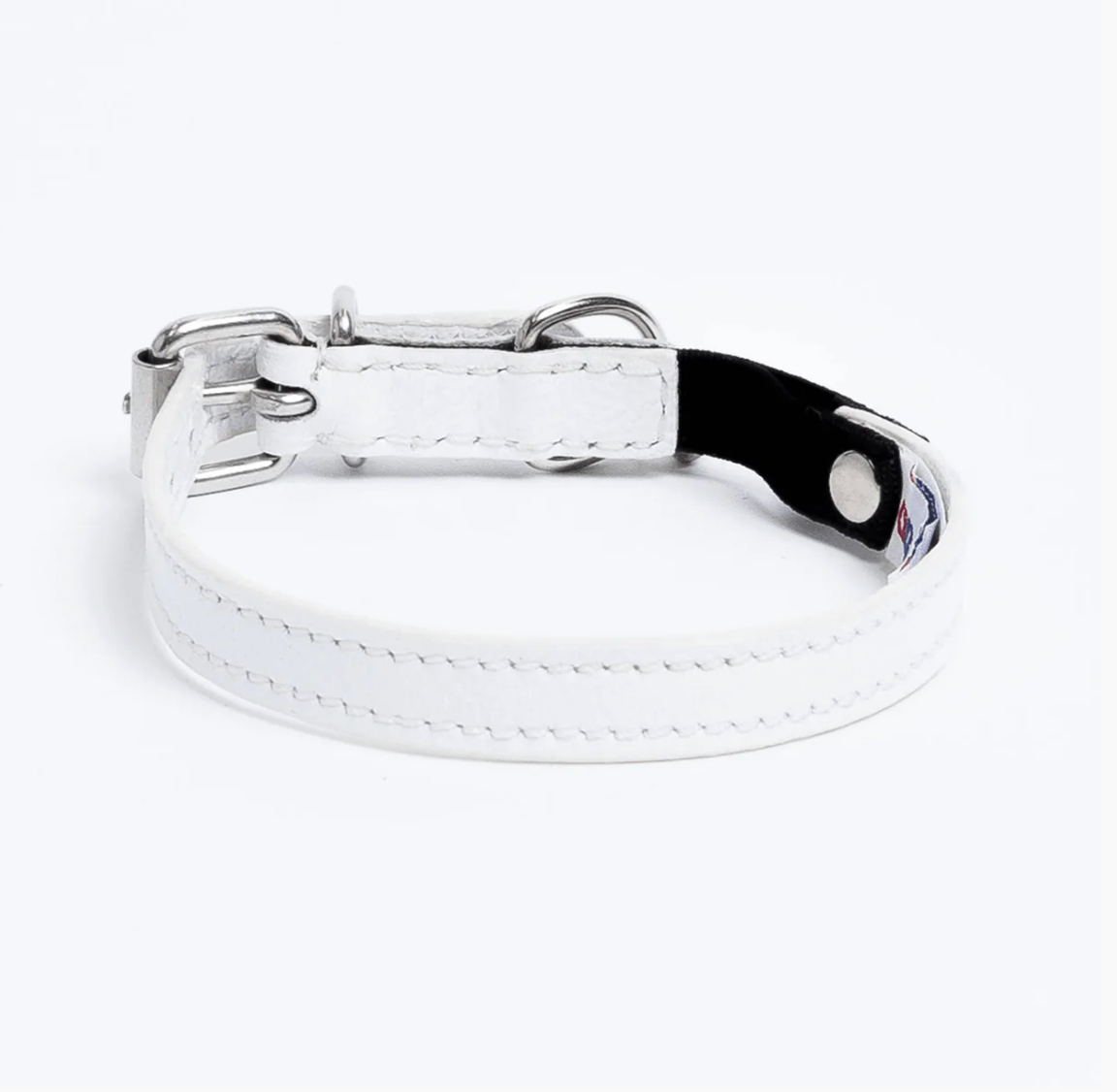 Cat Collar leather Ivory with safety elastic New Zealand