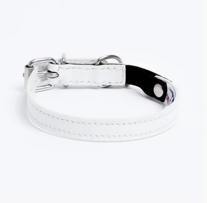 Cat Collar leather Ivory with safety elastic New Zealand