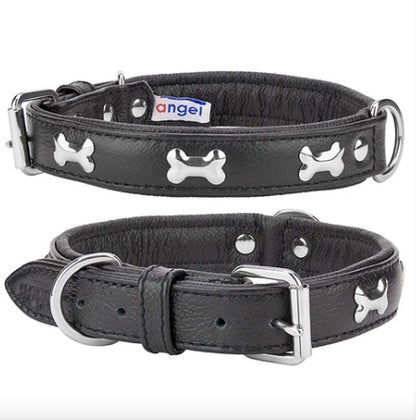 Leather dog collar black