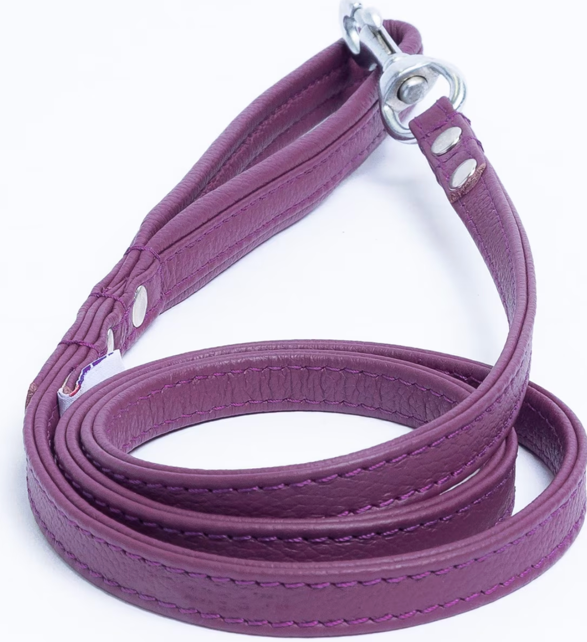 Purple leather dog lead NZ / AU