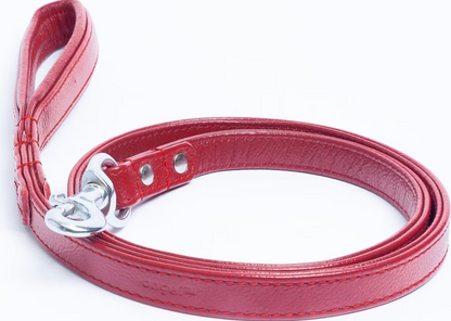 Leather dog leash red NZ, AU