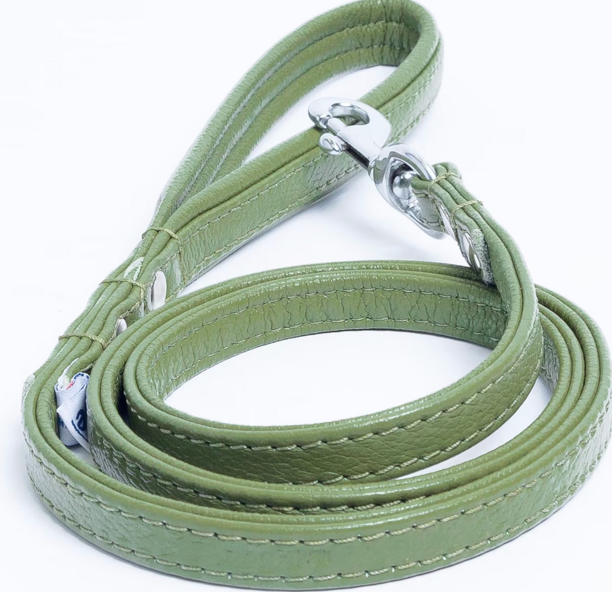 Green leather dog leash NZ