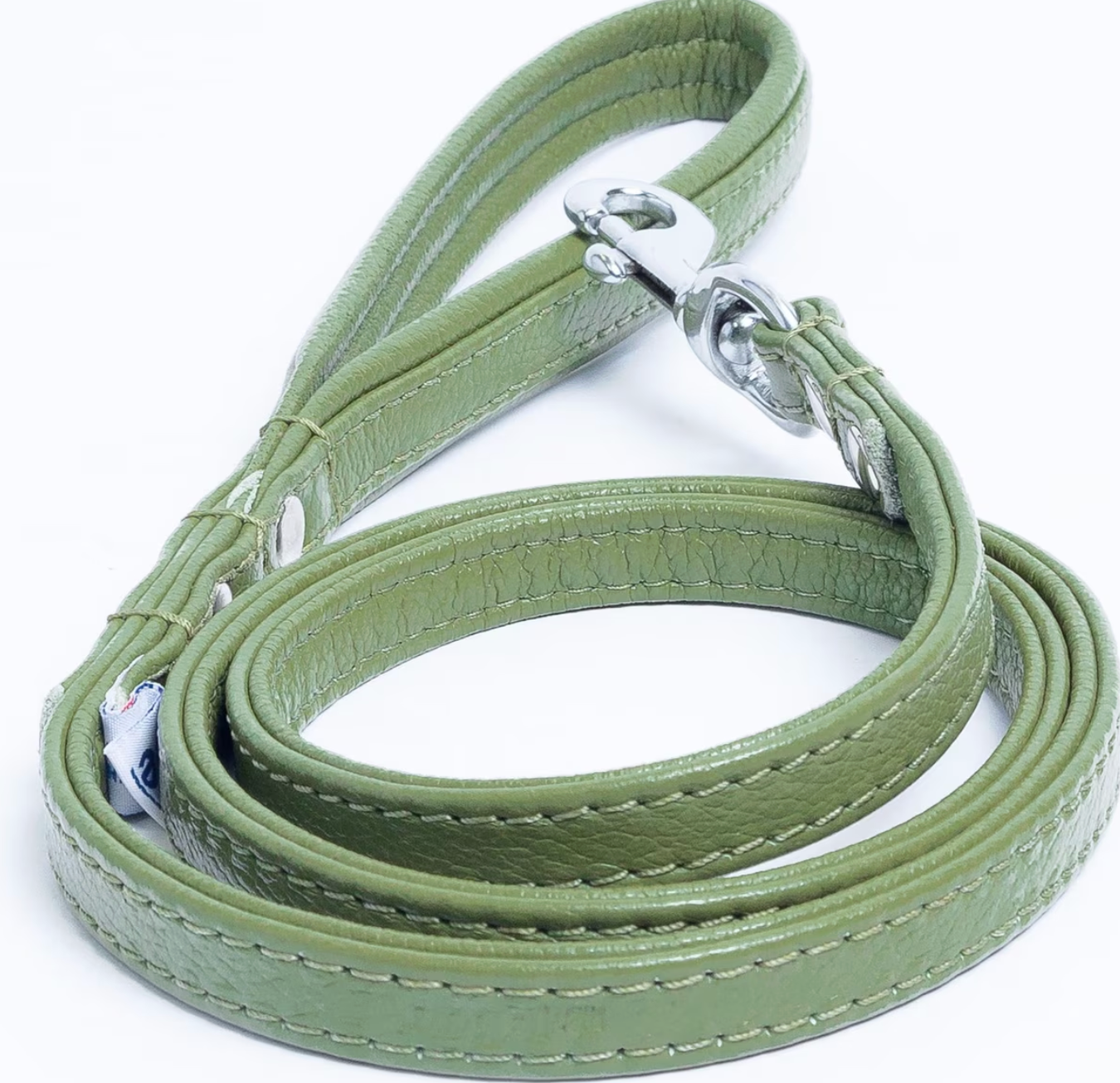 Green leather dog leash NZ