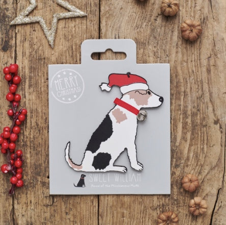 Wooden Christmas Tree Decoration Jack Russell NZ