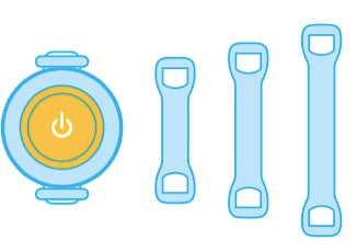 Illustration shows how the Luumi led lights are attached.