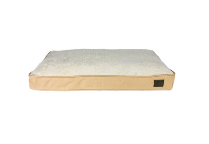 Khaki cushion bed for a Golden Labrador