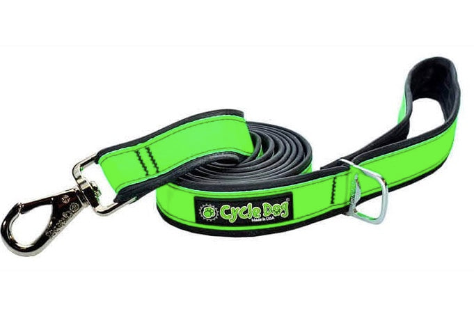 Cycle Dog lead made from recycled materials, waterproof and highly reflective.
