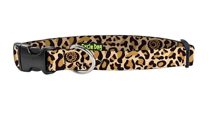 Leopard print waterproof dog collar