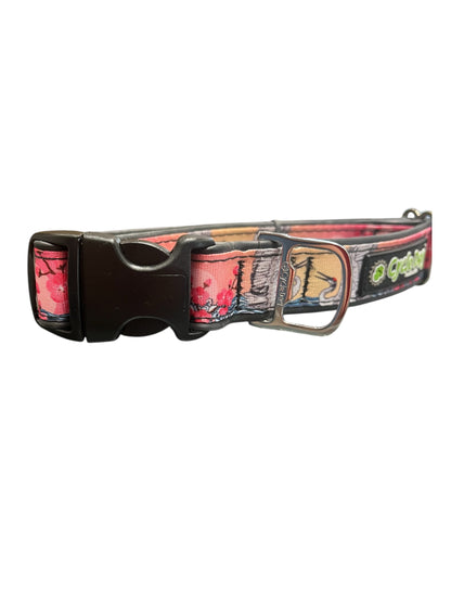 Dog collar with pup top opener for lead attachment.