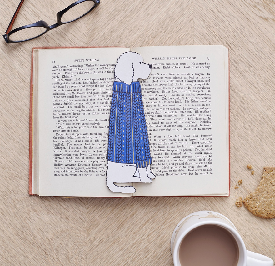 Golden Oodle dog bookmark made from PU (vegan leather) New Zealand