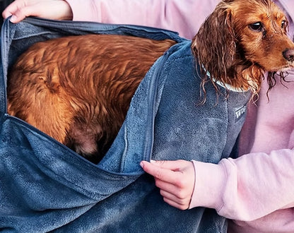 Showing how to put the Henry Wag Drying Bag on a dog Auckland New Zealand