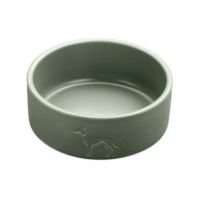 Good quality heavy ceramic dog bowl Khaki