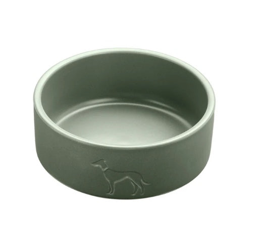 Good quality heavy ceramic dog bowl Khaki