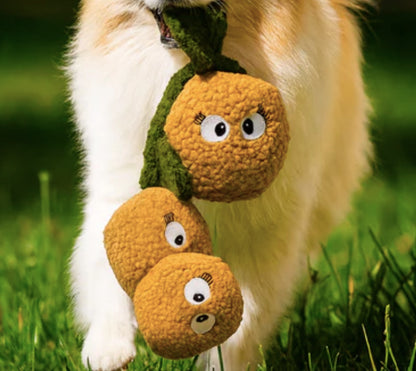 Plush dog tug toy 