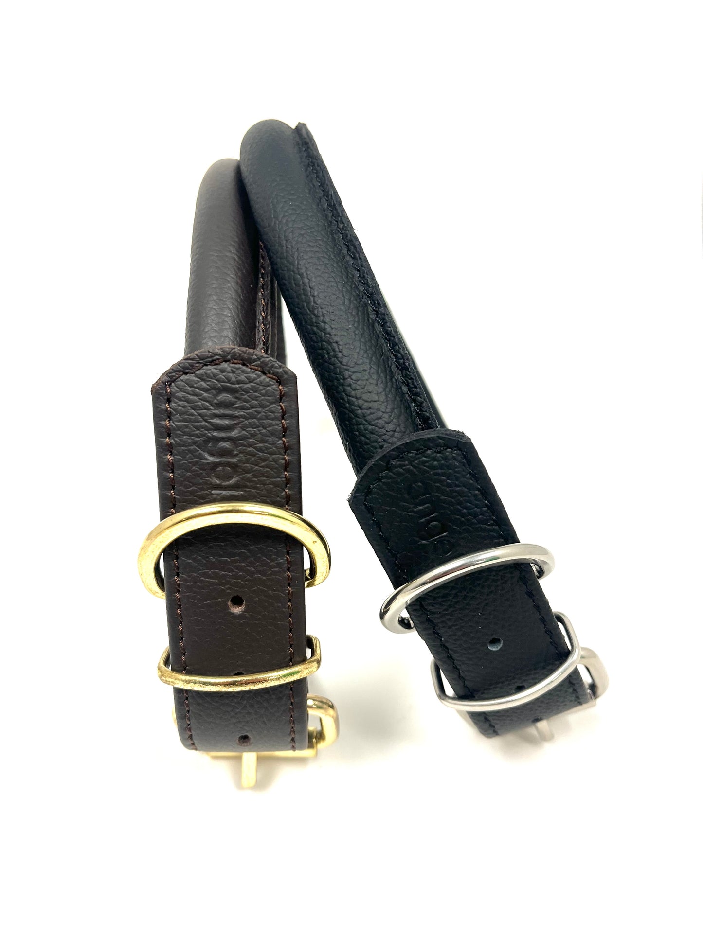 Rolled dog collar black