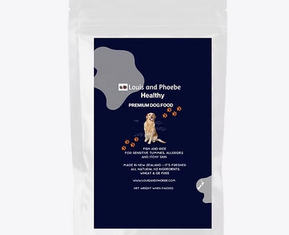 Louis and Phoebe Fish and Rice Dog Food For Sensitive skin Auckland New Zealand